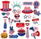 25-Piece 4th of July Patriotic Photo Booth Props Kit, Independence Day and Labor Day Party Favors, USA American Memorial Day and Veterans Day Photography Backdrop Decorations